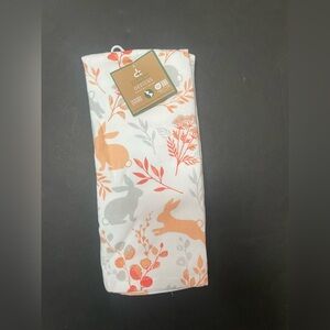 Deborah Connolly Designs 3-Pack Kitchen Towels Orange Gray White Bunny NWT